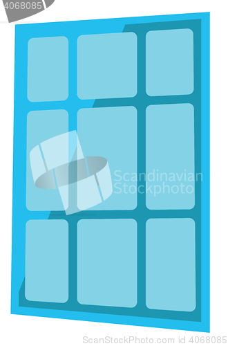 Image of Blue solar panel vector illustration.