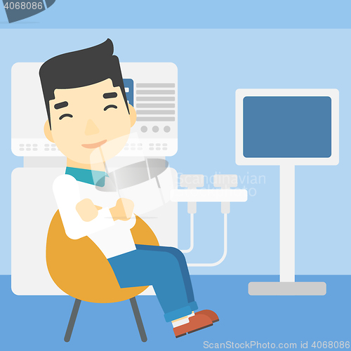 Image of Male ultrasound doctor vector illustration.