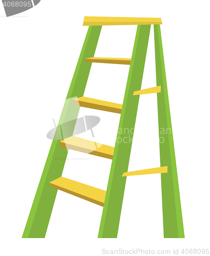 Image of Metallic step ladder vector illustration.