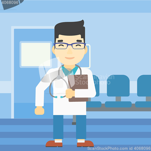 Image of Doctor with file vector illustration.