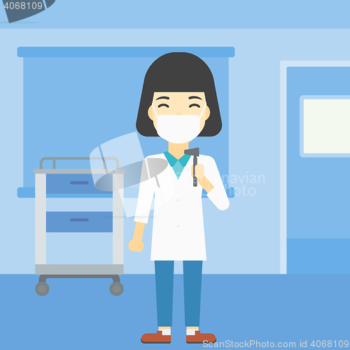 Image of Ear nose throat doctor vector illustration.