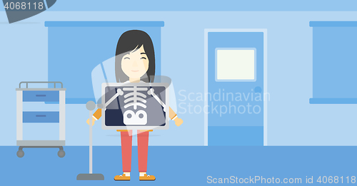 Image of Patient during x ray procedure vector illustration