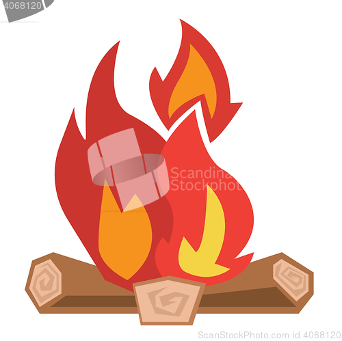 Image of Camp fire vector illustration.