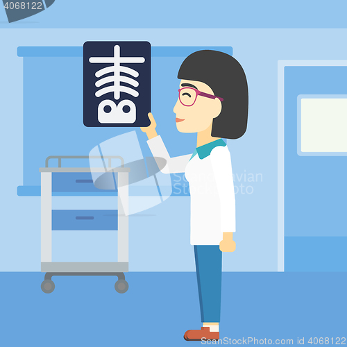 Image of Doctor examining radiograph vector illustration.