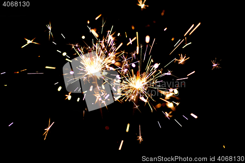 Image of Bright festive New Year Christmas sparklers