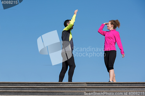 Image of congratulate and happy to finish morning workout