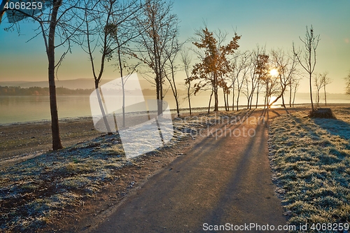 Image of Winter walkwy with frost