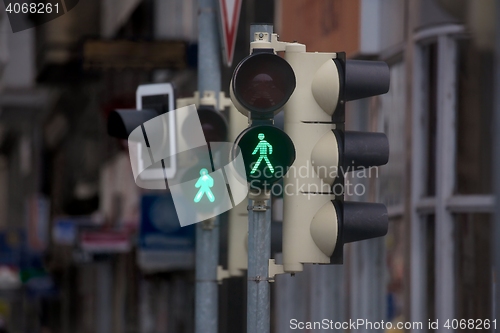 Image of Green light in urban street