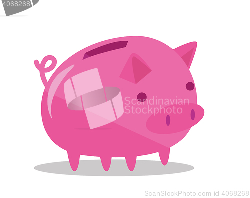 Image of Pink piggy bank vector illustration.