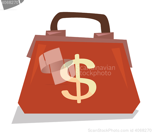 Image of Handbag with dollar sign vector illustration.