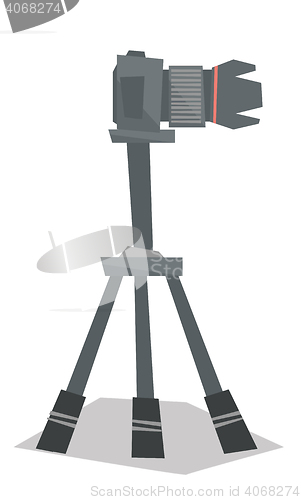 Image of Photo camera on tripod vector illustration.