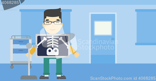 Image of Patient during x ray procedure vector illustration