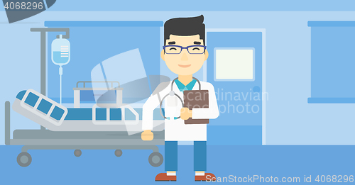 Image of Doctor with file vector illustration.