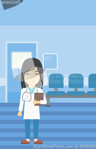 Image of Doctor with file vector illustration.