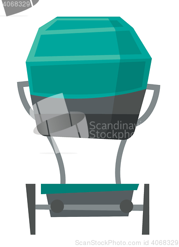 Image of Back view of baby carriage vector illustration.
