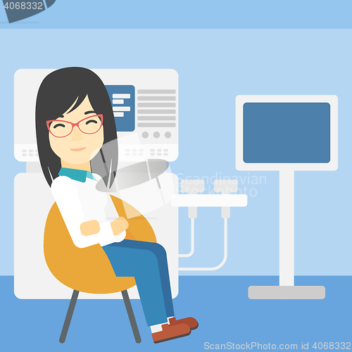 Image of Female ultrasound doctor vector illustration.