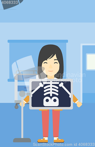 Image of Patient during x ray procedure vector illustration