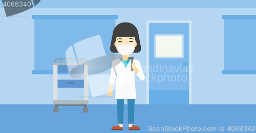 Image of Ear nose throat doctor vector illustration.