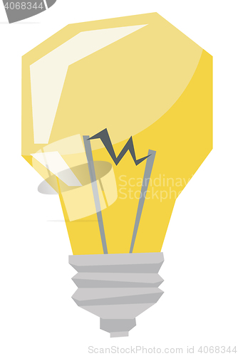 Image of Yellow light bulb vector illustration.