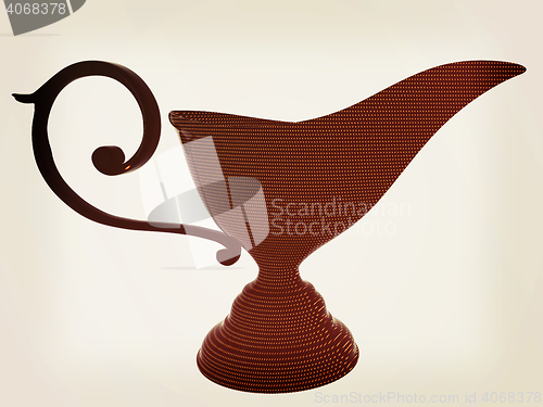 Image of Vase in the eastern style. 3D illustration. Vintage style.