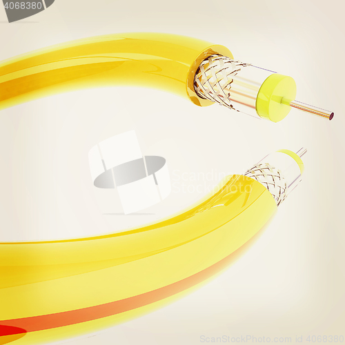 Image of Cables for high tech connect. 3D illustration. Vintage style.