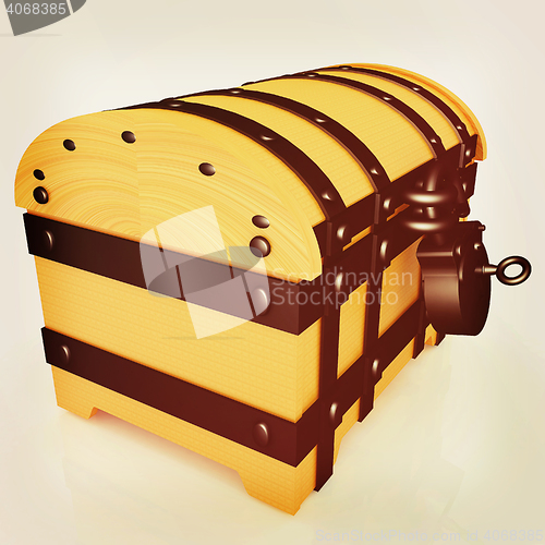 Image of The chest. 3D illustration. Vintage style.