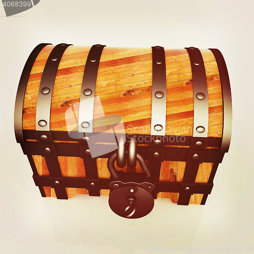 Image of The chest. 3D illustration. Vintage style.