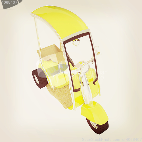 Image of scooter. 3D illustration. Vintage style.