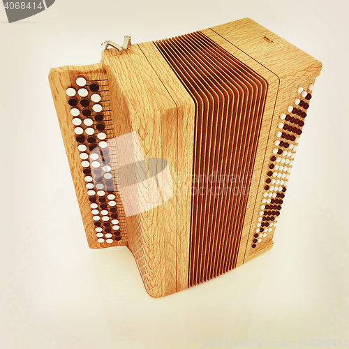 Image of Musical instrument - retro bayan. 3D illustration. Vintage style