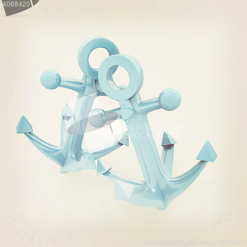 Image of anchors. 3D illustration. Vintage style.