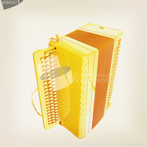 Image of Musical icon instruments - bayan. 3D illustration. Vintage style