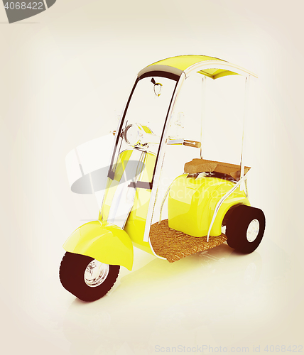 Image of scooter. 3D illustration. Vintage style.