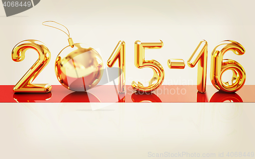 Image of Happy new 2016 year. 3D illustration. Vintage style.
