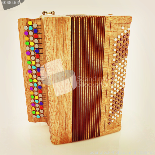 Image of Musical instrument - retro bayan. 3D illustration. Vintage style