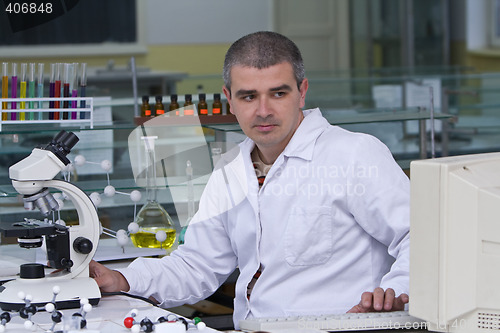 Image of Researcher at his workplace