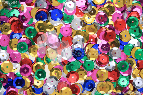 Image of color plastic confetti texture