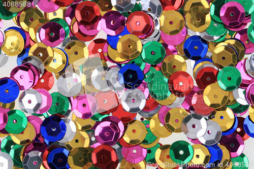 Image of color plastic confetti texture