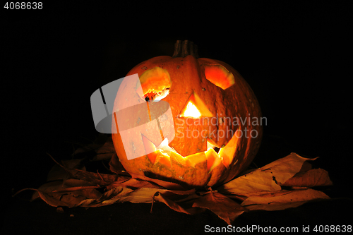 Image of Halloween pumkin with light