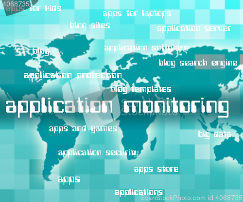 Image of Application Monitoring Shows Observer Words And Apps