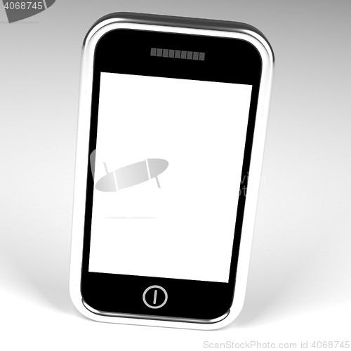 Image of Blank Smartphone Screen With White Copyspace And White Backgroun