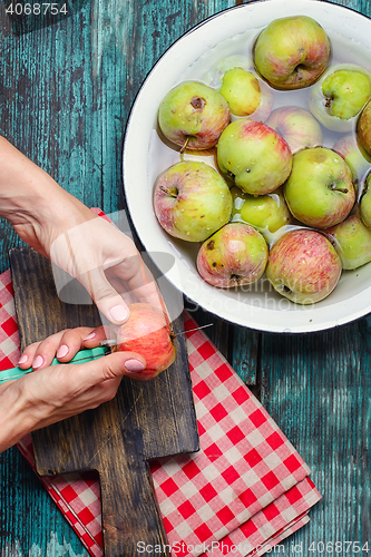 Image of Cleaning rotten apples