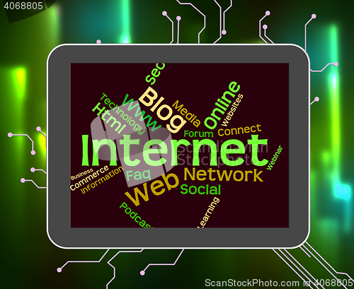 Image of Internet Word Represents World Wide Web And Words