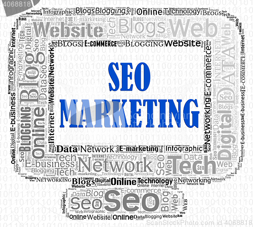 Image of Seo Marketing Represents Search Engine And Commerce