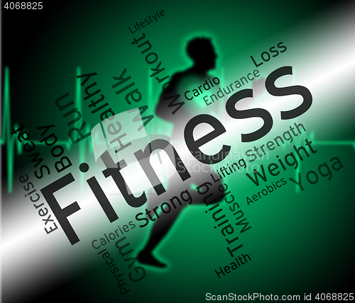 Image of Fitness Words Means Physical Activity And Exercise