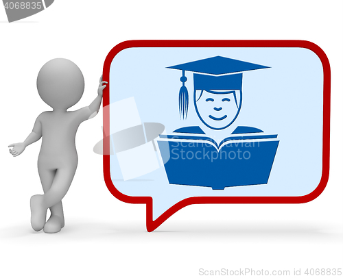 Image of Teacher Speech Bubble Represents Give Lessons And Communication 