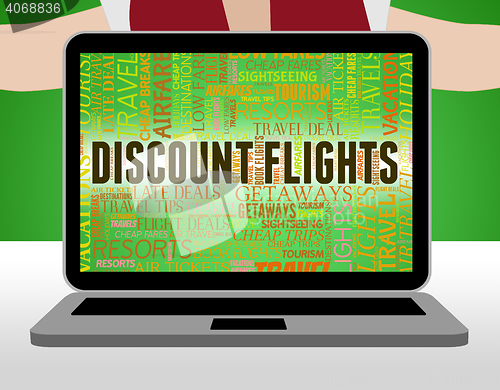 Image of Discount Flights Means Promo Plane And Fly