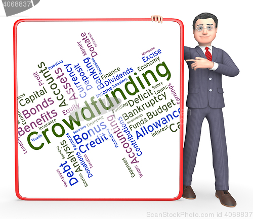 Image of Crowdfunding Word Shows Raising Funds And Crowd-Funding