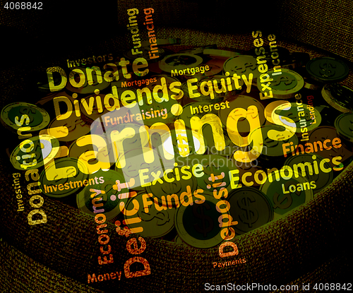 Image of Earnings Word Means Text Yield And Salaries