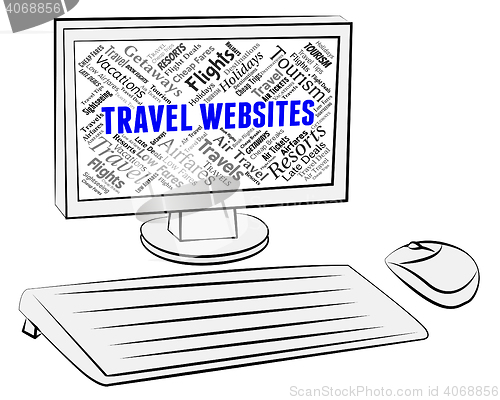 Image of Travel Websites Means Travelling Traveller And Touring