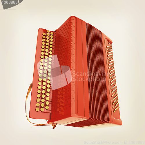 Image of Musical icon instruments - bayan. 3D illustration. Vintage style